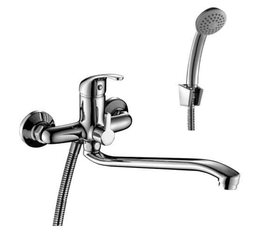 Смеситель кухня Rossinka, S-образный излив, керамич.дивертор А35-34