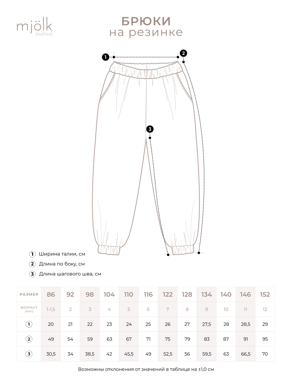 Брюки на резинке Mjölk Milky Green
