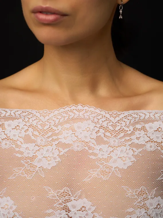 03-292 ОПТ Кружево эластичное 23 см, белый 001