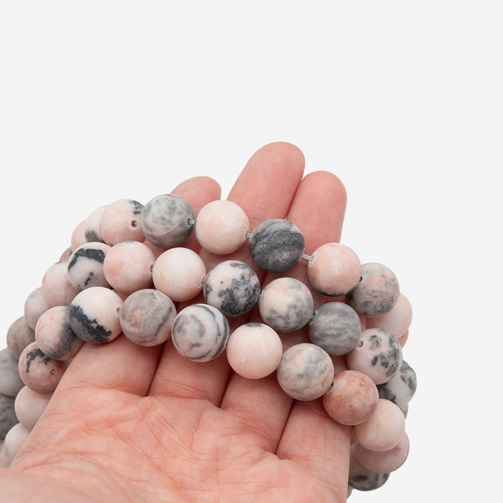 1246-12 Яшма серо-розовая матовая шар 12,7мм, 19см