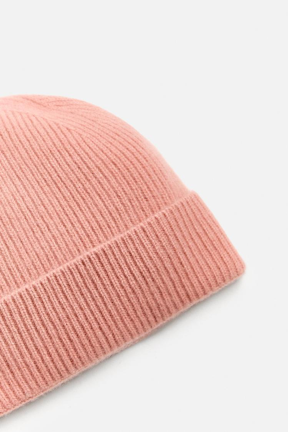 ZARA ШАПКА ИЗ КАШЕМИРА - LIMITED EDITION, ПАСТЕЛЬНО-РОЗОВЫЙ