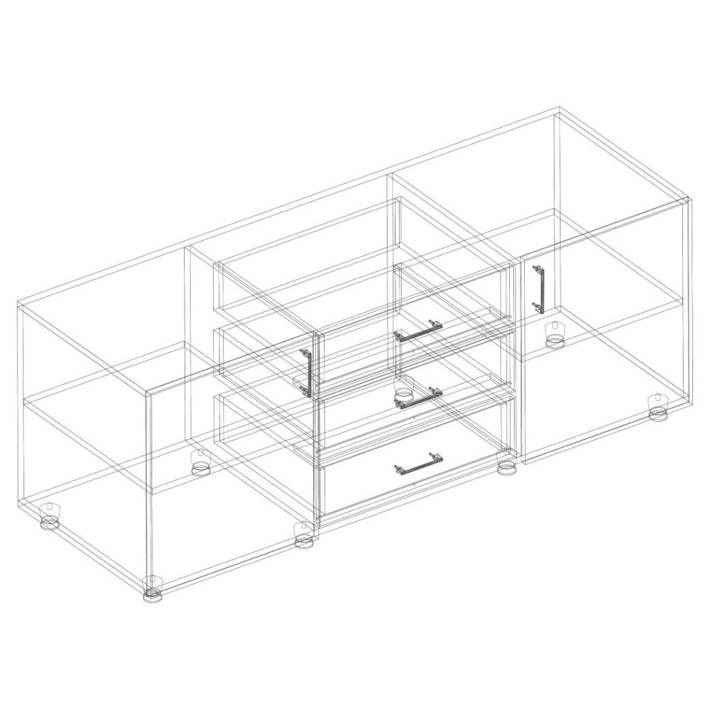 Тумба ТВ МС "Сандра"(Белый лофт/Дуб баррик)