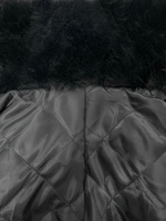 Полушубок Hestovrviio ММ811-С1 однотонный пушистый c широким воротником