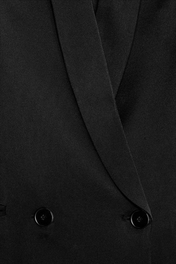 ZARA АТЛАСНЫЙ БЛЕЙЗЕР ZW COLLECTION LIMITED EDITION, ЧЕРНЫЙ