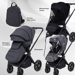 Детская коляска Rant Falcon Neo 3 в 1 с автокреслом Evomax Grey Graphite