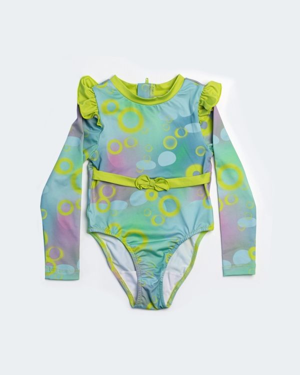 Купальник детский QAZAQ SOUL слитный с длинным рукавом Пузырьки