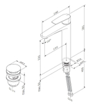 Смеситель для раковины, высокий, с донным клапаном AM.PM Gem F90E92200