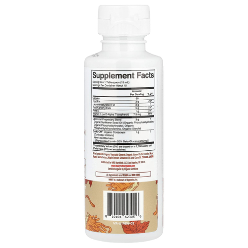 MaryRuth's, липосомальный органический гриб кордицепс, кленовый сироп, 225 мл (7,6 жидк. унции)