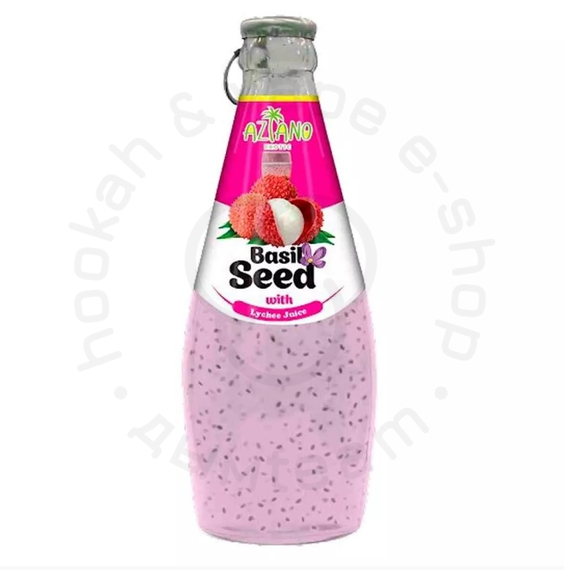 Нектар Aziano Личи с семенами базилика 30% (Lychee Juice with Basil Seed Drink) 290мл (М)