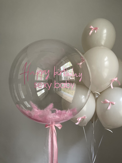 Набор для Девушки 51 розовый с бантиками и перьями