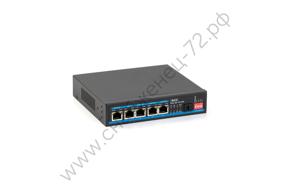 SKAT PoE-UPS-5E-1S бесперебойный POE коммутатор, мощность 65Вт, порты: 5-Ethernet, 1-SFP