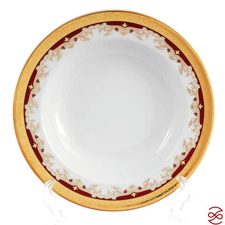 Набор глубоких тарелок Thun Кристина Красная Лилия 22см (6 шт)