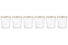 Набор из 6-ти хрустальных стаканов для виски Золото LR-037, 365 мл, прозрачный/золотистый