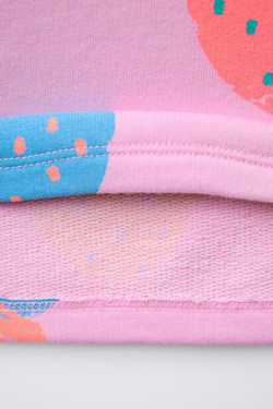 ZARA КОМПЛЕКТ ИЗ ШОРТОВ И ФУТБОЛКИ С ПРИНТОМ, РОЗОВЫЙ