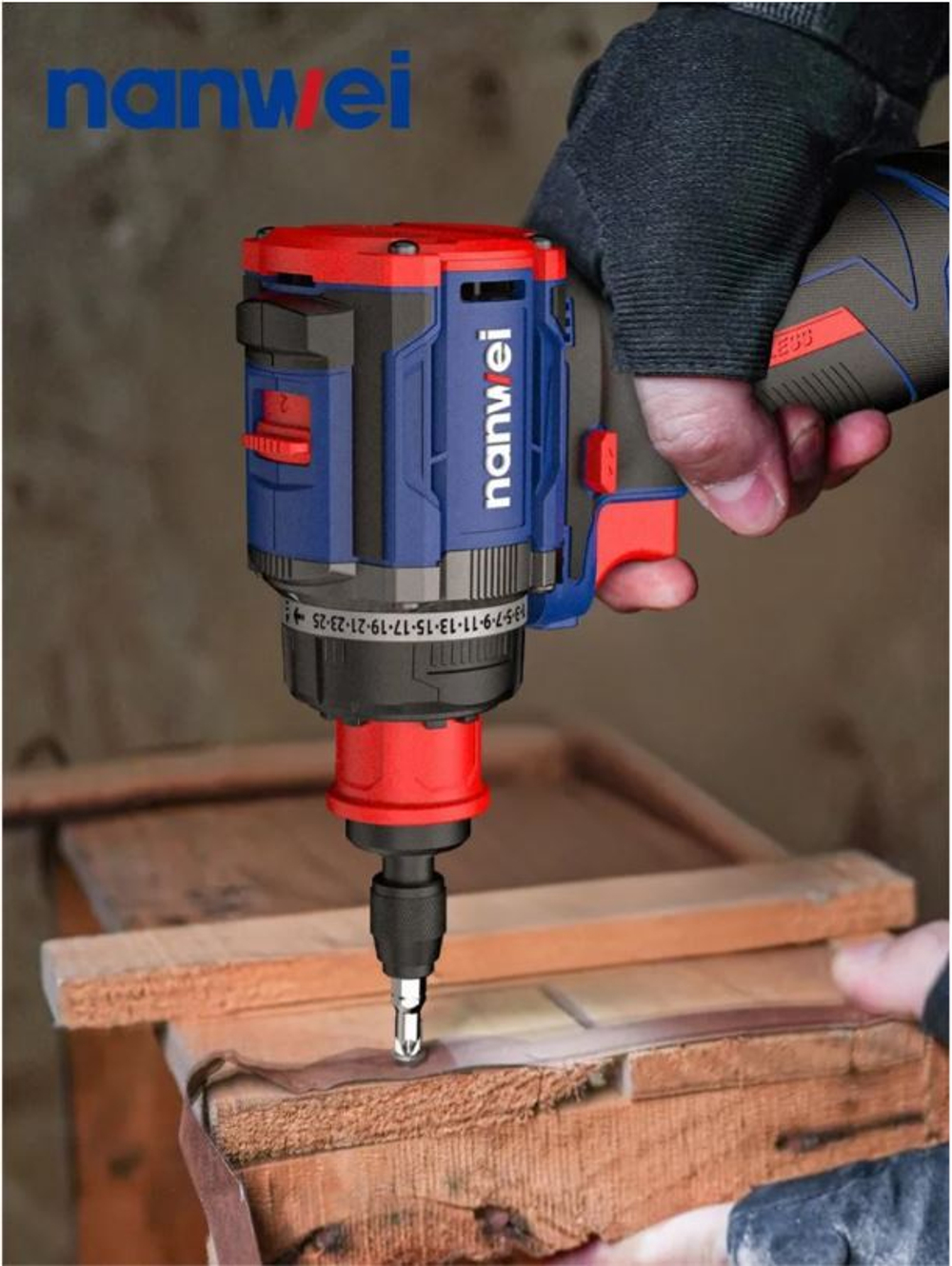 Дрель - шуруповерт NANWEI NW-D8169P с набором из 4 х насадок