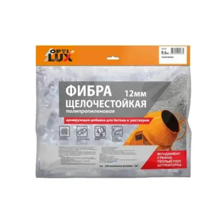 OPTILUX  ФИБРА полипропиленовая щелочестойкая 12мм, 0,6кг (ИжСинтез)