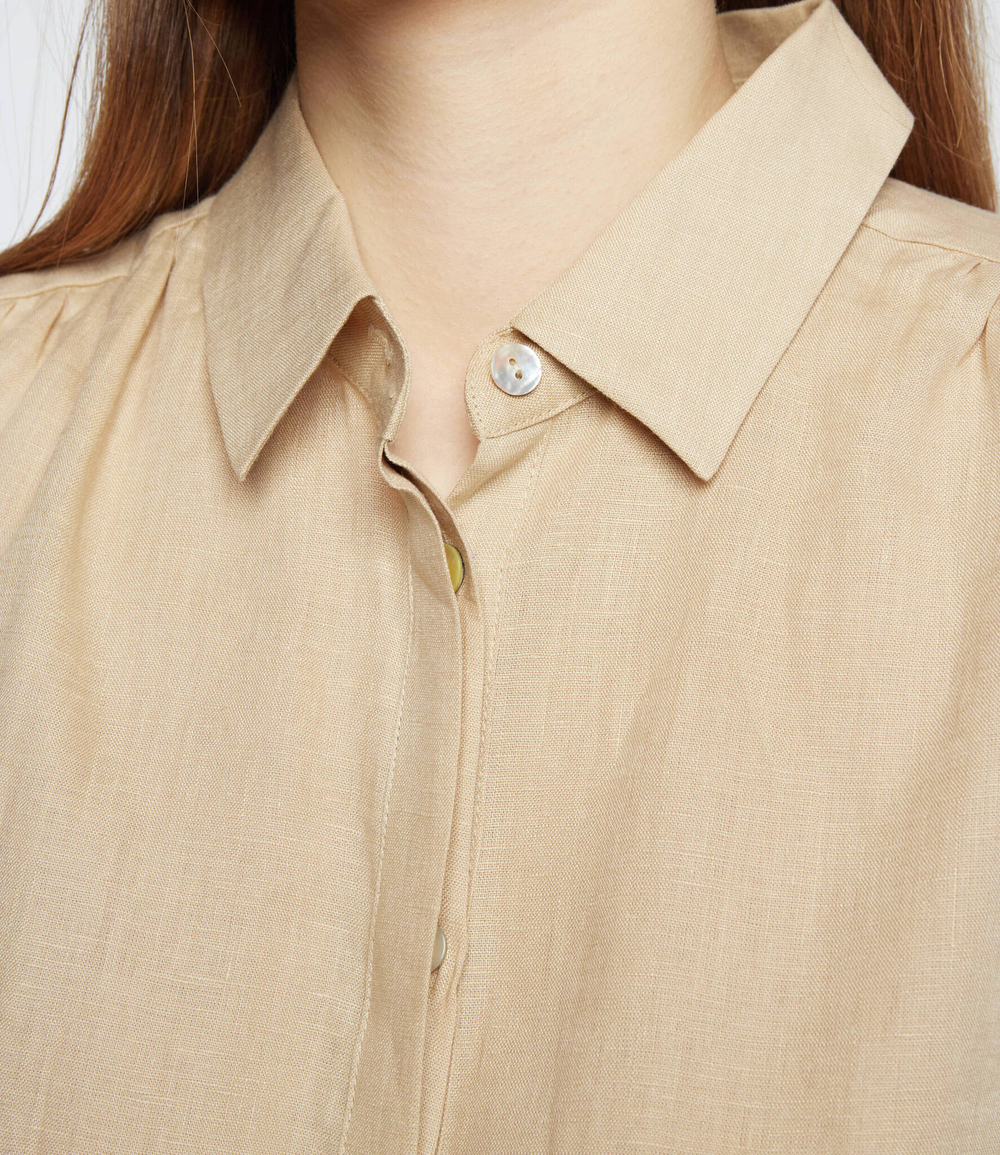 льняная рубашка далее Marella SPORT - бежевый(31910324)