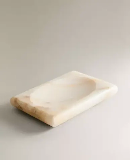 ZARA HOME МЫЛЬНИЦА ДЛЯ ВАННОЙ ИЗ МРАМОРА, ЭКРЮ