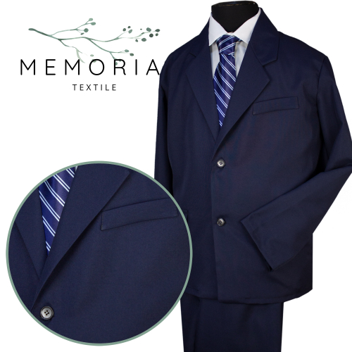 Костюм-тройка мужской без подкладки габардин синий, с рубашкой и галстуком