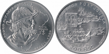 Португалия 200 эскудо, 1999 500 лет с момента высадки Педру Алвариша Кабрала в Бразилии