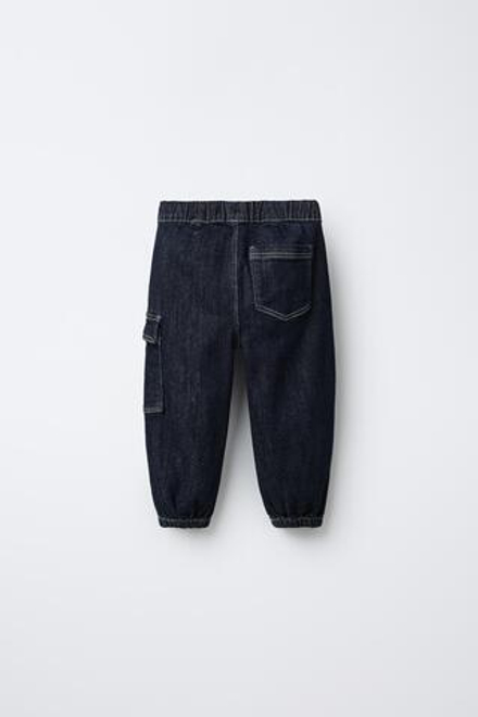 ZARA ДЖИНСЫ КАРГО COMFORT, СИНИЙ