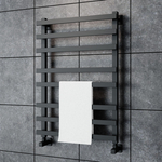 Полотенцесушитель водяной черный матовый Keerol LP1 800x500, вент. углов. 3/4"х1/2" г/ш (пара)
