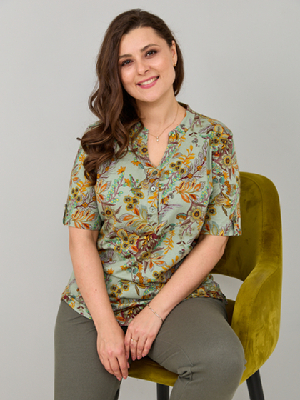 Блузка БЛ-122/горчицацветы