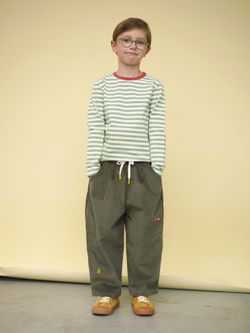 Широкие брюки хаки с вышивкой ЛЕС