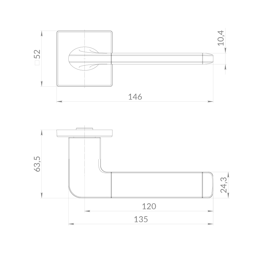 Ручка раздельная K.EST.Q52.AVALON SN-3 матовый никель