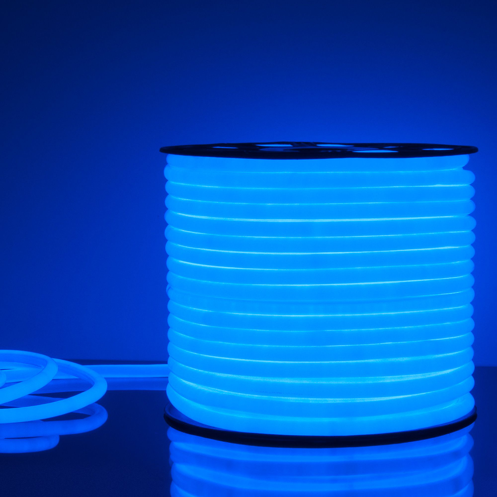 Светодиодный гибкий неон 220 В 9.6 Вт/м 144 Led/м 2835 IP67, круглый синий, 50 м Гибкий неон 220V 9,6W 144Led 2835 IP67 круглый синий, 50 м