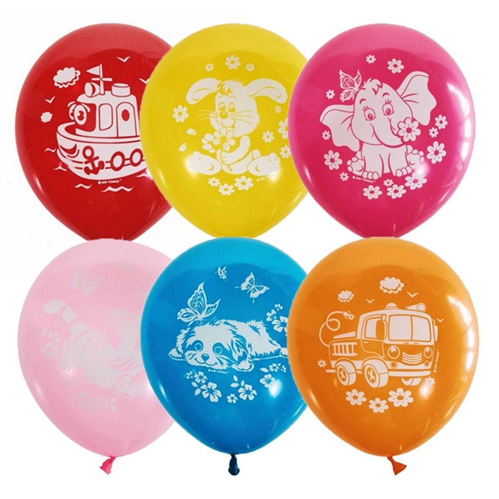 Воздушные шары Латекс Оксидентл с рисунком Детская тематика, 50 шт. размер 12&quot; #6041120