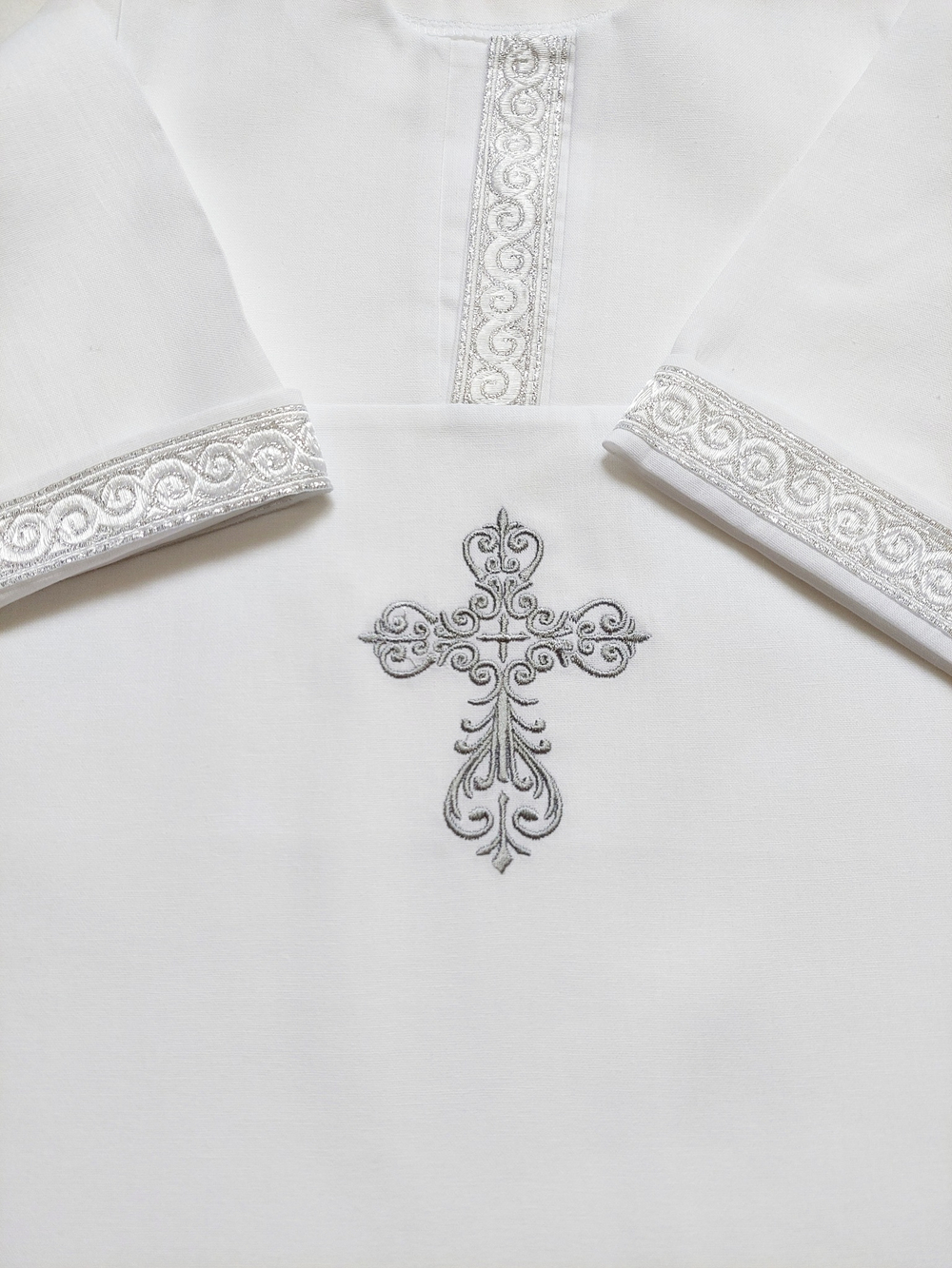 Рубашка для крещения "Иван" с вышивкой золото или серебро