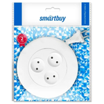 Удлинитель бытовой 3 гн, 3 м, ПВС, 2х1 мм2, б/з, 2200 Вт, бел, Smartbuy, SBE-10-3-03-W