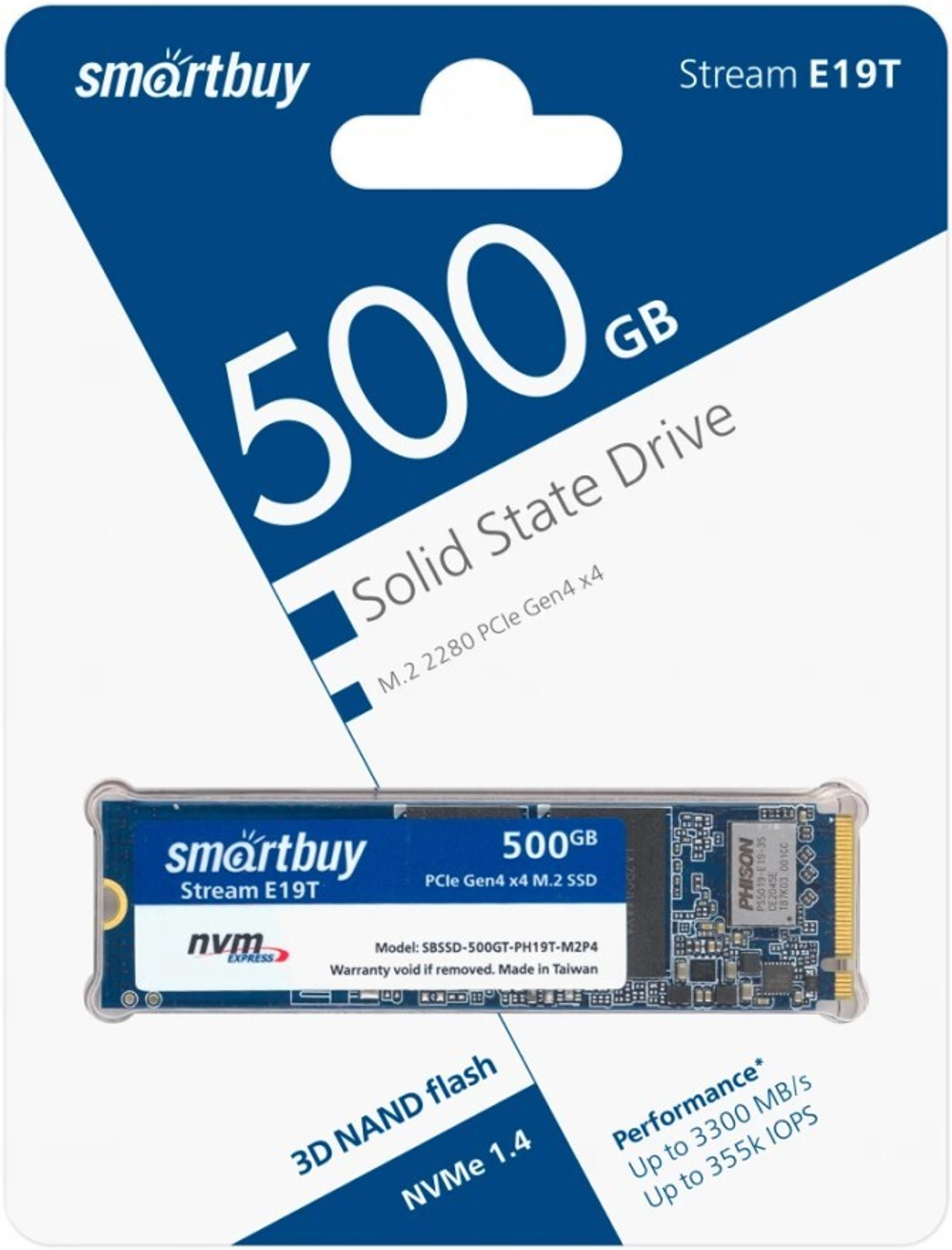Накопитель SSD M.2 2280 SmartBuy Stream E19T 500 ГБ