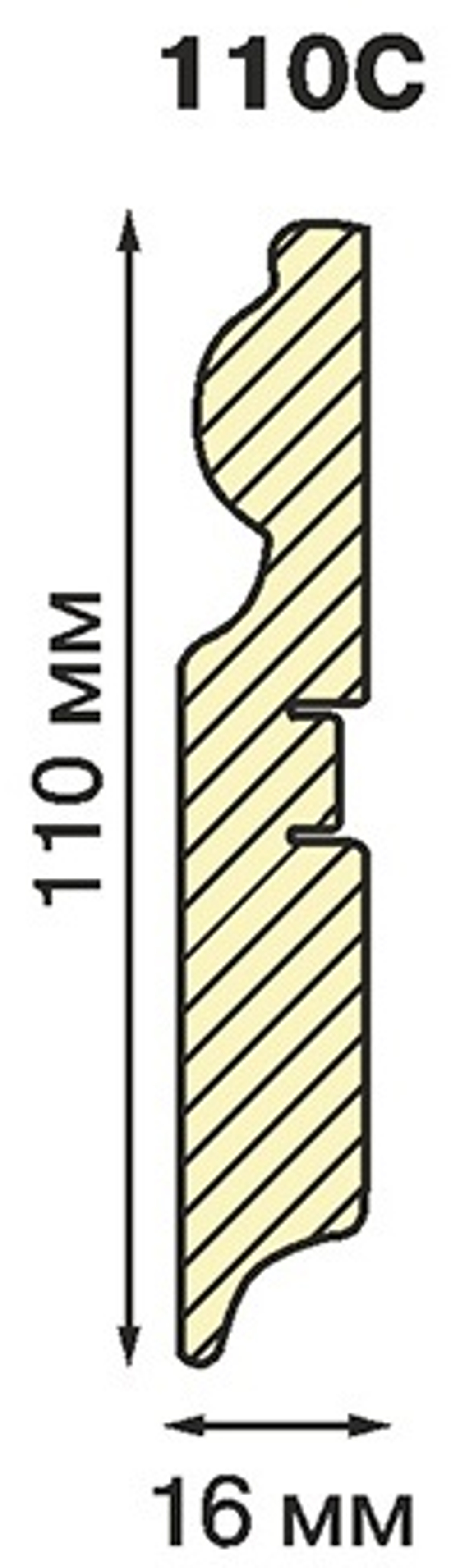 Плинтус МДФ Smartprofile Gloss 110С белый 16x110х2400 мм