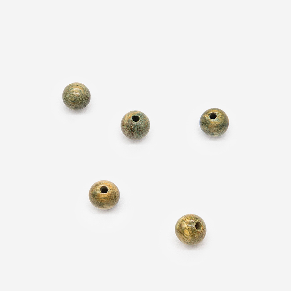 Сандал зеленый, бусины в форме шара, 6,2мм