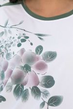 Блуза Далия (бело-оливковая) Б13805-20М LT Collection