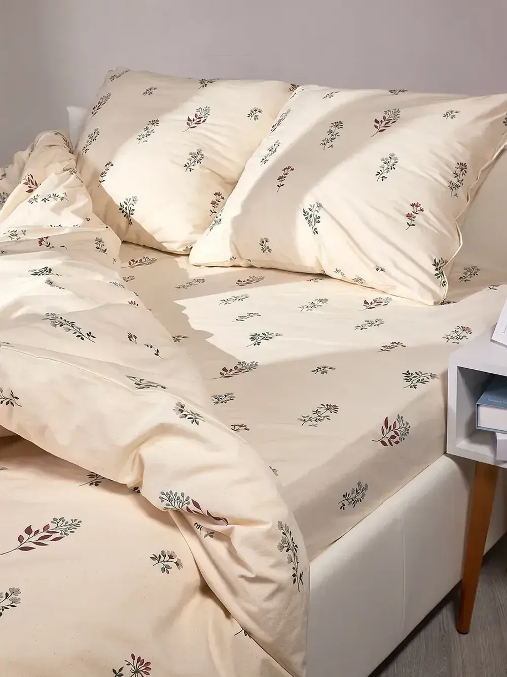 Простынь на резинке перкаль Сказка "Гербарий Эко" 160x200 см