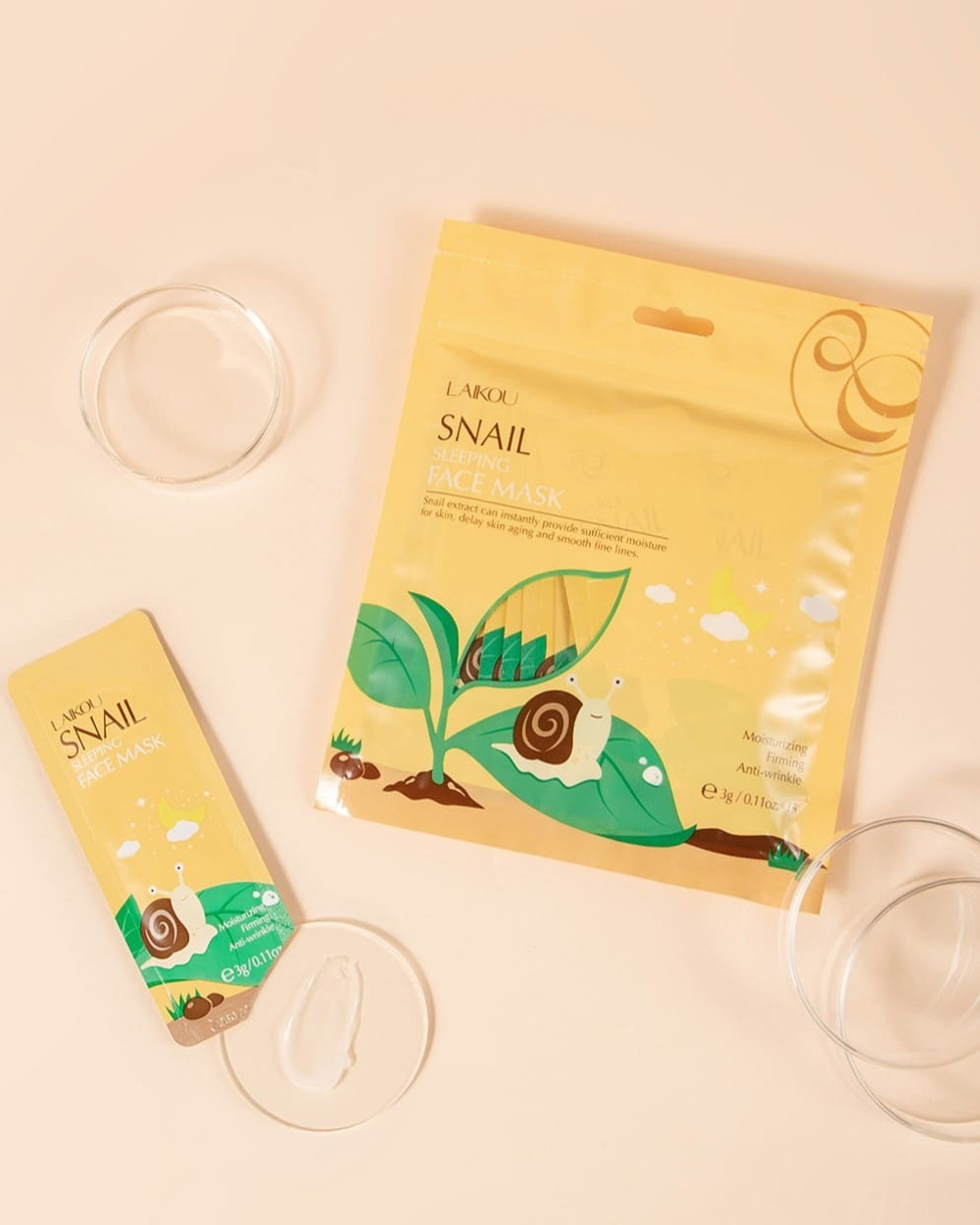 Ночная маска для лица с муцином улитки