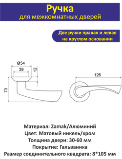 Комплект для межкомнатных дверей сантехнический CRONA