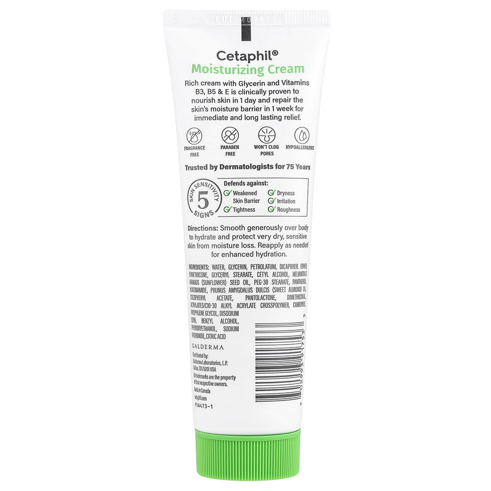 Cetaphil, увлажняющий крем, без отдушки, 85 г (3 унции)