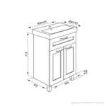Тумба напольная IDDIS New Sena, 60 см, белая/под дерево, NSE60W2i95