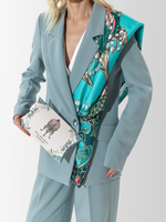 Платок «Яйцо Фаберже Ландыши» 100% шёлк изумрудный