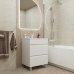 Тумба для ванной MIXLINE "БРИКС-60" 2 ящика под раковину "Breeze 60" мебельный (Sanita Luxe) (ПВХ) (555634)
