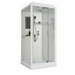Душевая кабина Niagara Standart ST80/15Q (80х80х215) квадрат,поддон 15см,распашная,проф.белый,3 места