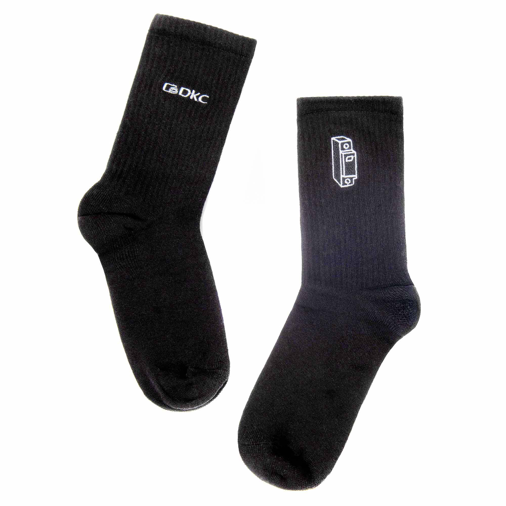 Носки черные с вышивкой, размер 38-40