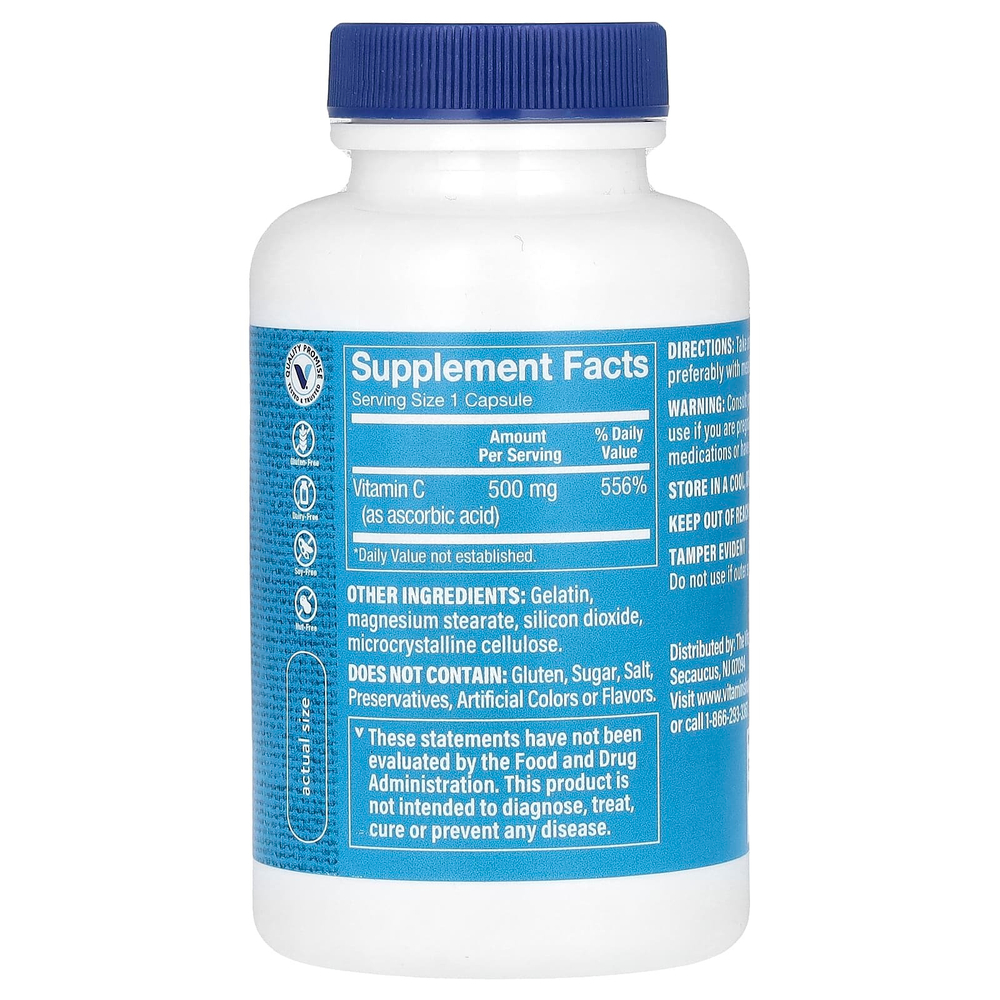 The Vitamin Shoppe, витамин C, 500 мг, 100 капсул