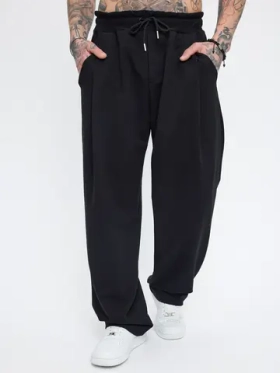 Штаны спортивные с защипами багги широкие оверсайз