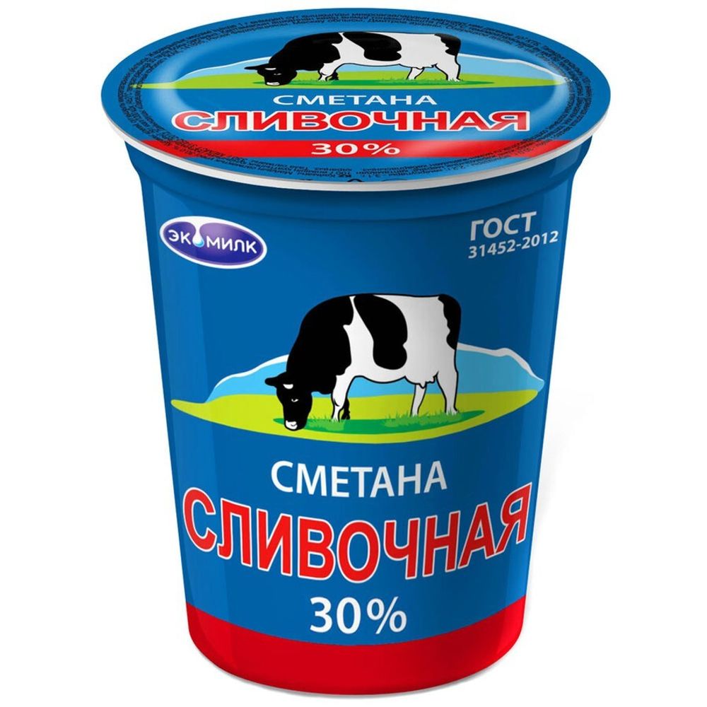 Сметана 30%, Экомилк 315 г