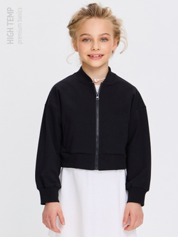 Укороченный бомбер из футера на молнии